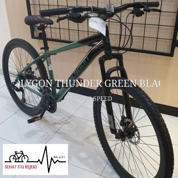 Jual SEPEDA MTB POLYGON THUNDER GREEN BLACK 3x8 SPEED 27.5
