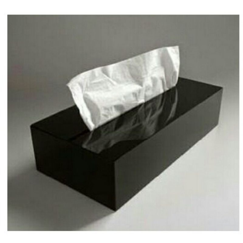 Jual tempat tissue Akrilik /kotak tissue uk 21x11x4,5 bahan warna hitam ...