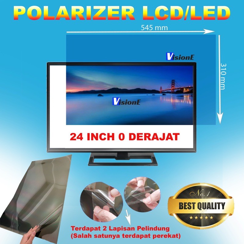 Jual Polariser LCD LED 24 Inch 0 Derajat Bagian Luar Plastik Polarizer ...