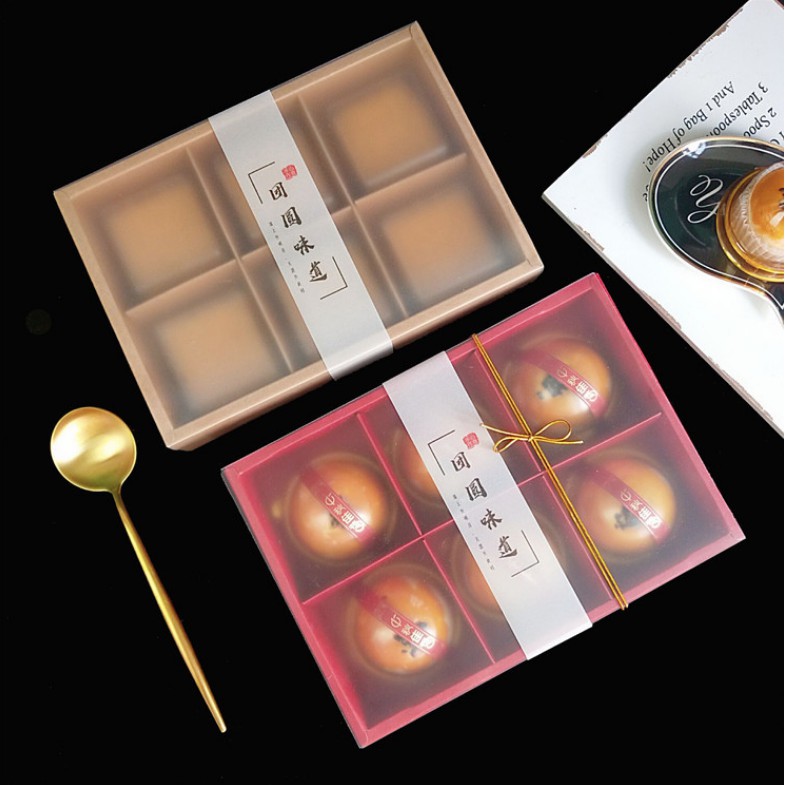 Jual Mooncake box 6 75gr transparan brown / Red Mcb Brown/Red 6 75gr ...