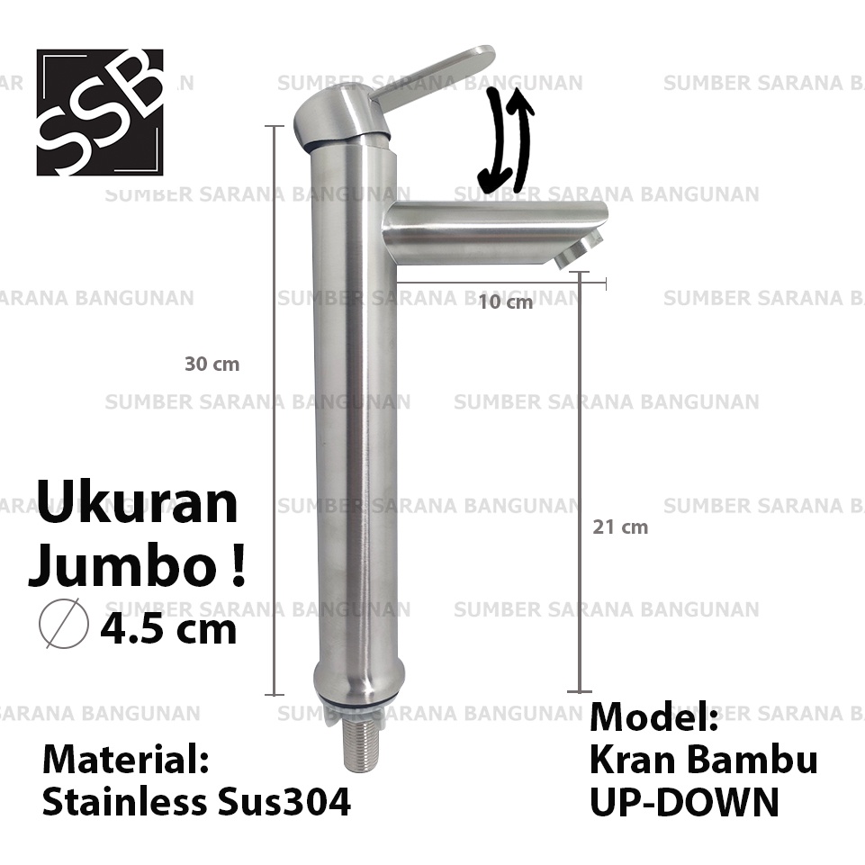 Jual Kran Wastafel Bambu Stainless Sus Tinggi Besar Keran Westafel Shopee Indonesia