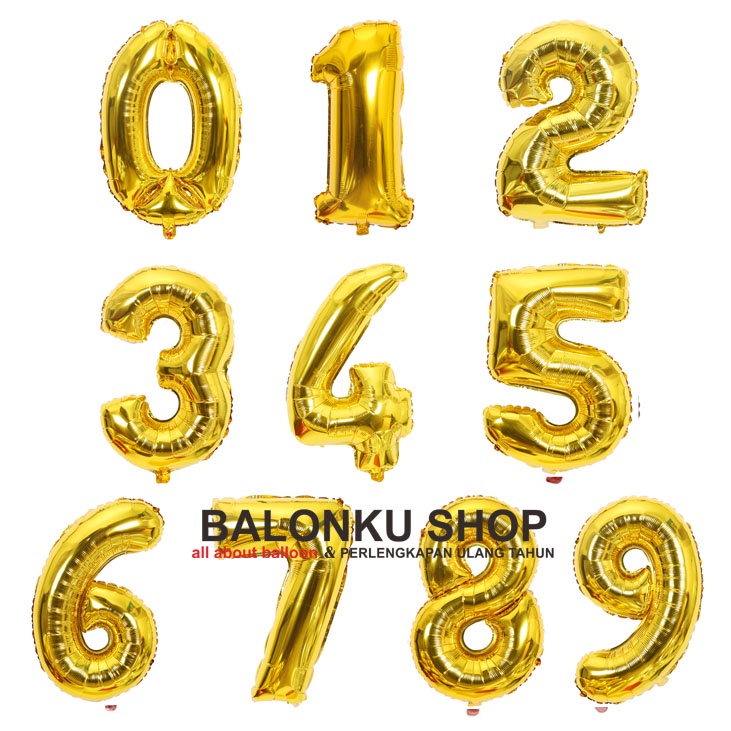 Jual Balon Foil Angka Jumbo Gold 80 Cm Balon Angka 80cm Shopee