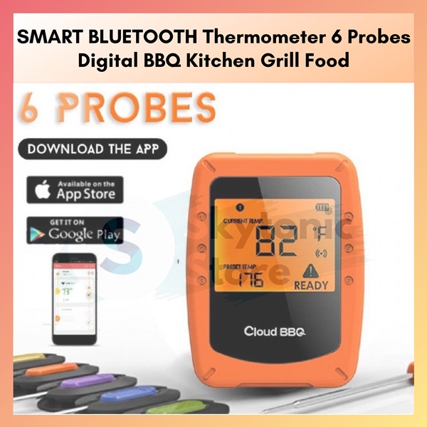 Jual minuman-makanan-termometer- smart bluetooth thermometer 6 probes ...