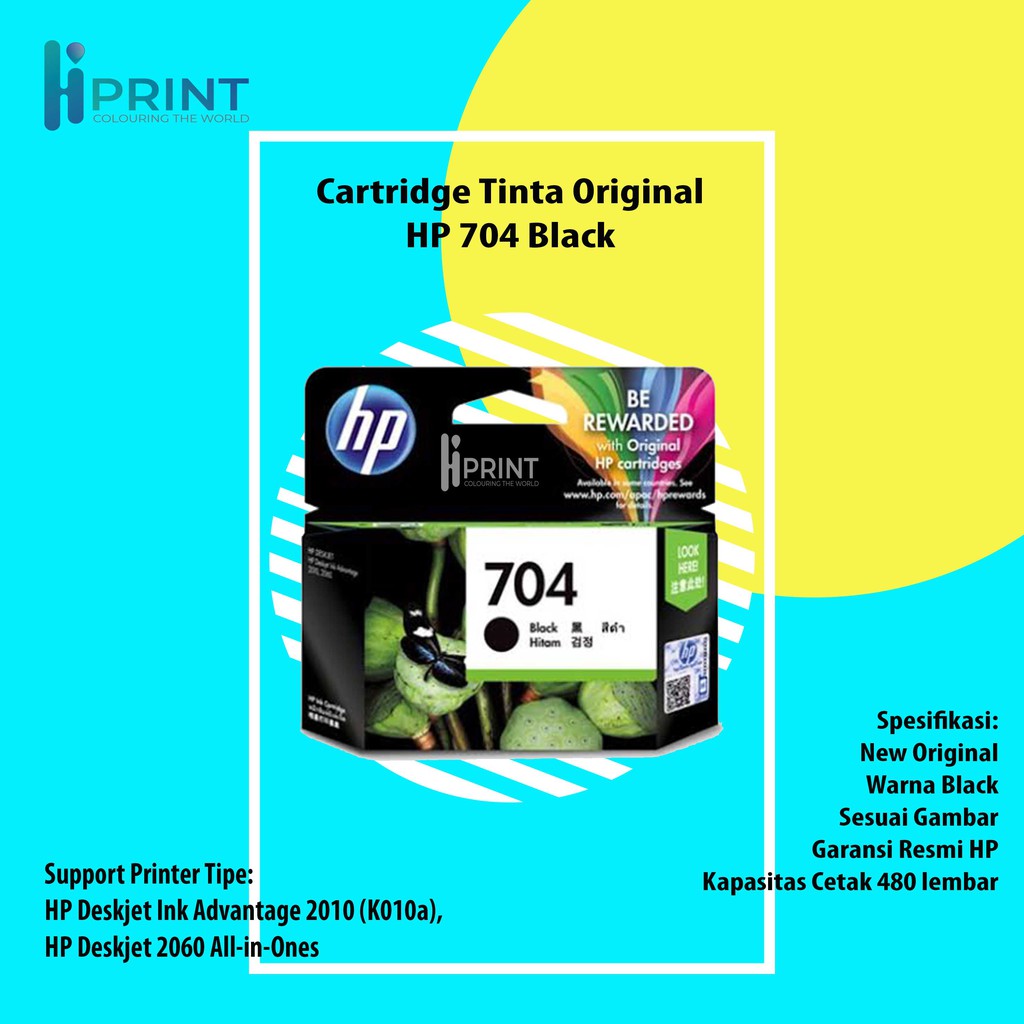 Jual Cartridge Original HP 704 Black CN692AA, Tinta Printer HP Deskjet