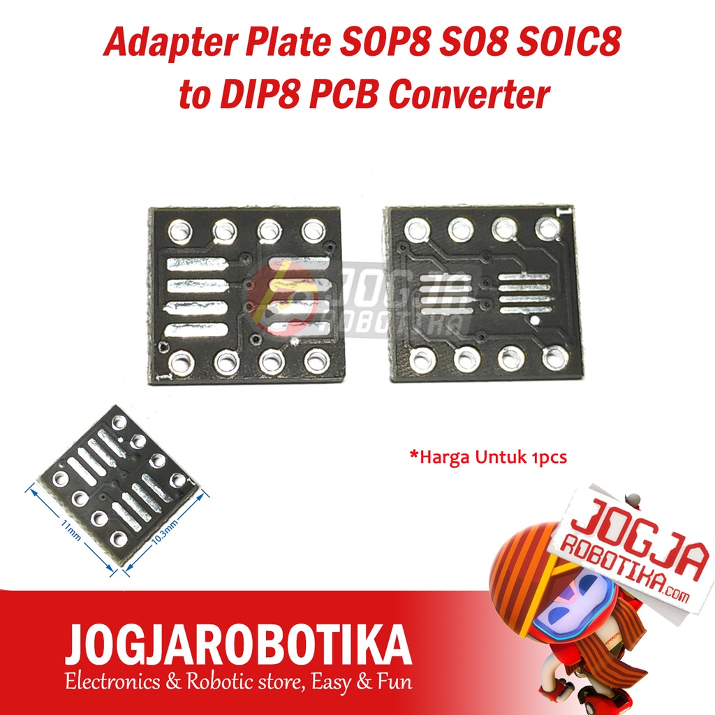 Jual Adapter Plate SOP8 SO8 SOIC8 SSOP8 to DIP DIP8 PCB Converter ...