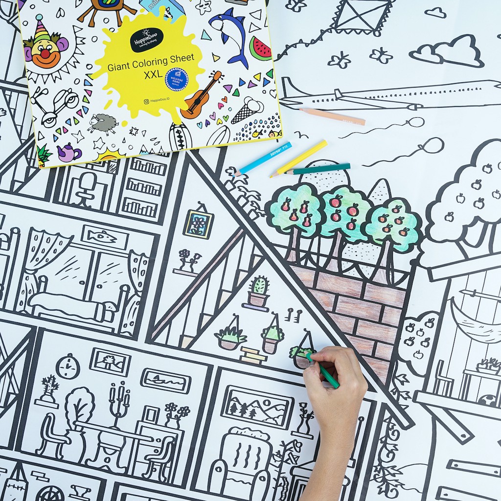 Jual MK9WX Happiedoo Giant Coloring Sheet / Giant Coloring Poster