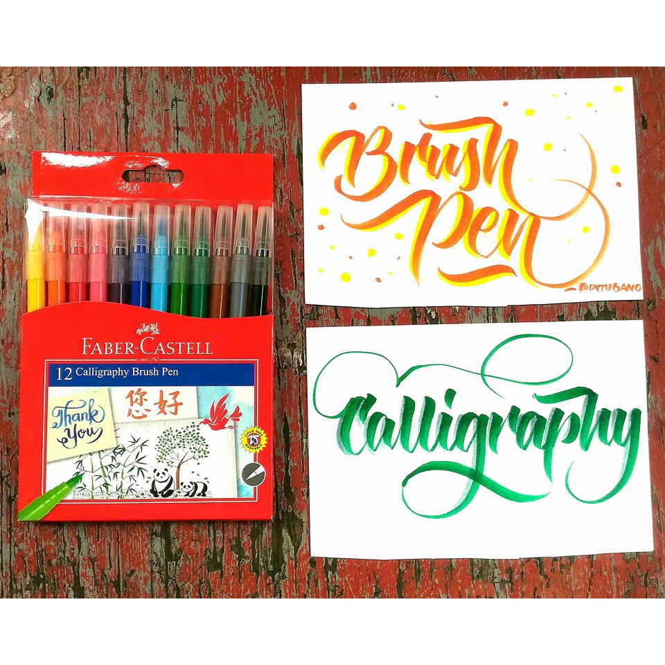 Jual FABER CASTELL Calligraphy Brush Pen Tip Markers Set Spidol Ujung ...