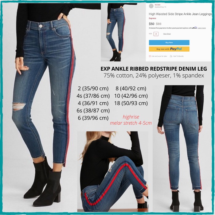 Express jeans with red stripe deals