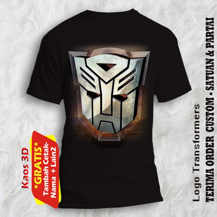 Jual Kaos Custom Satuan Gambar Logo Transformer Untuk Anak Dan Dewasa ...