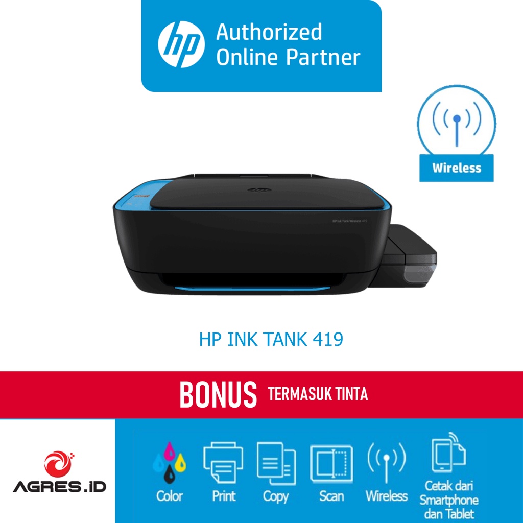 Jual HP 419 INK TANK WIRELESS (ALL IN ONE) Shopee Indonesia