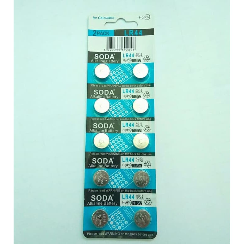 Jual Baterai SODA LR44 AG13 ORIGINAL Baterai Kalkulator / Baterai