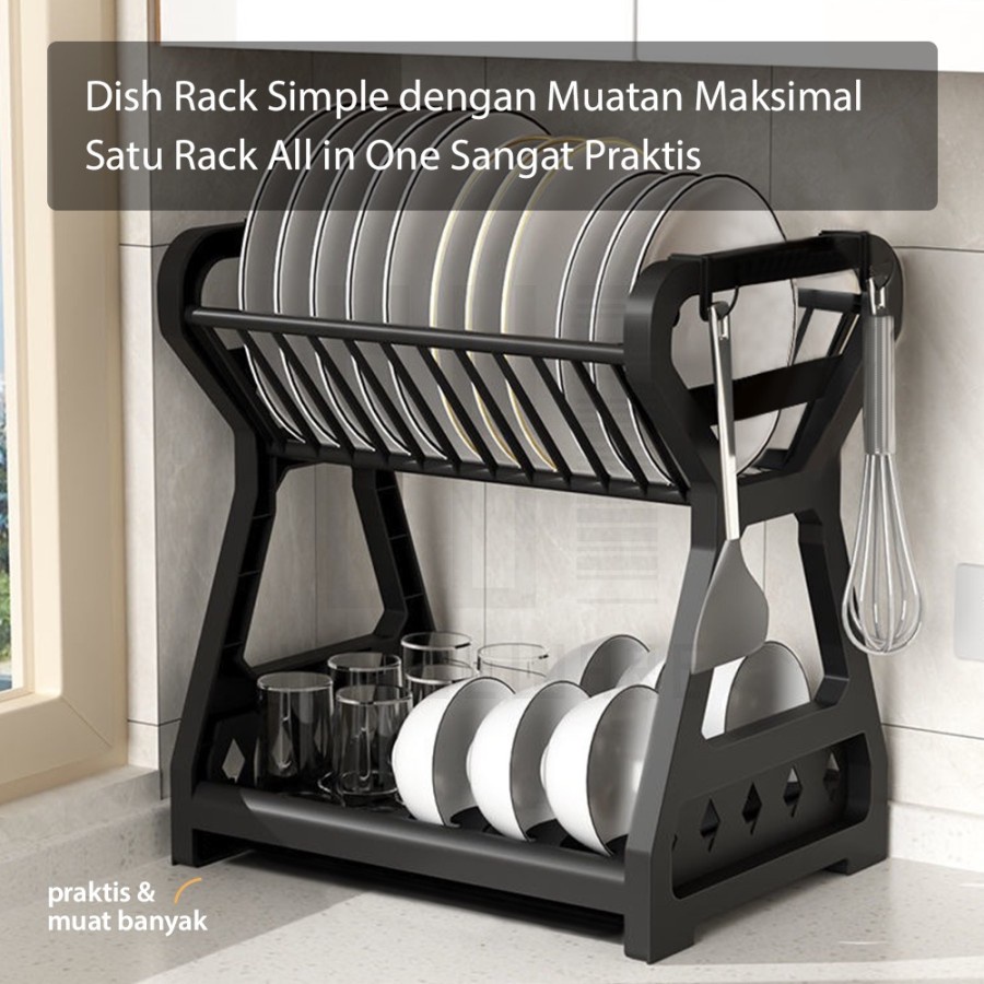Jual Rak Piring Plastik 2 Susun / Dish Drying Rack 2 Layer / Wadah ...