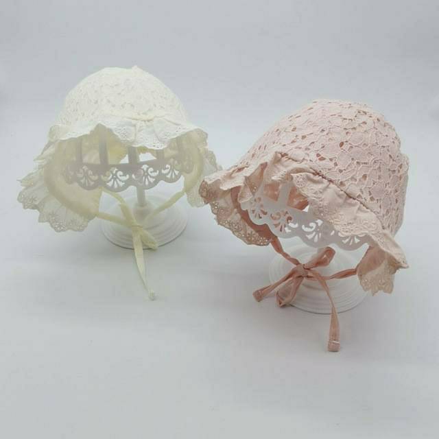 Jual kode 01 topi bayi noni/Topi noni renda/topi bonnet/topi noni ...