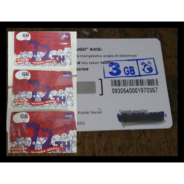 Jual Voucher AIGO Axis 3 GB vocer data axis 3gb GRATIS ONGKIR | Shopee