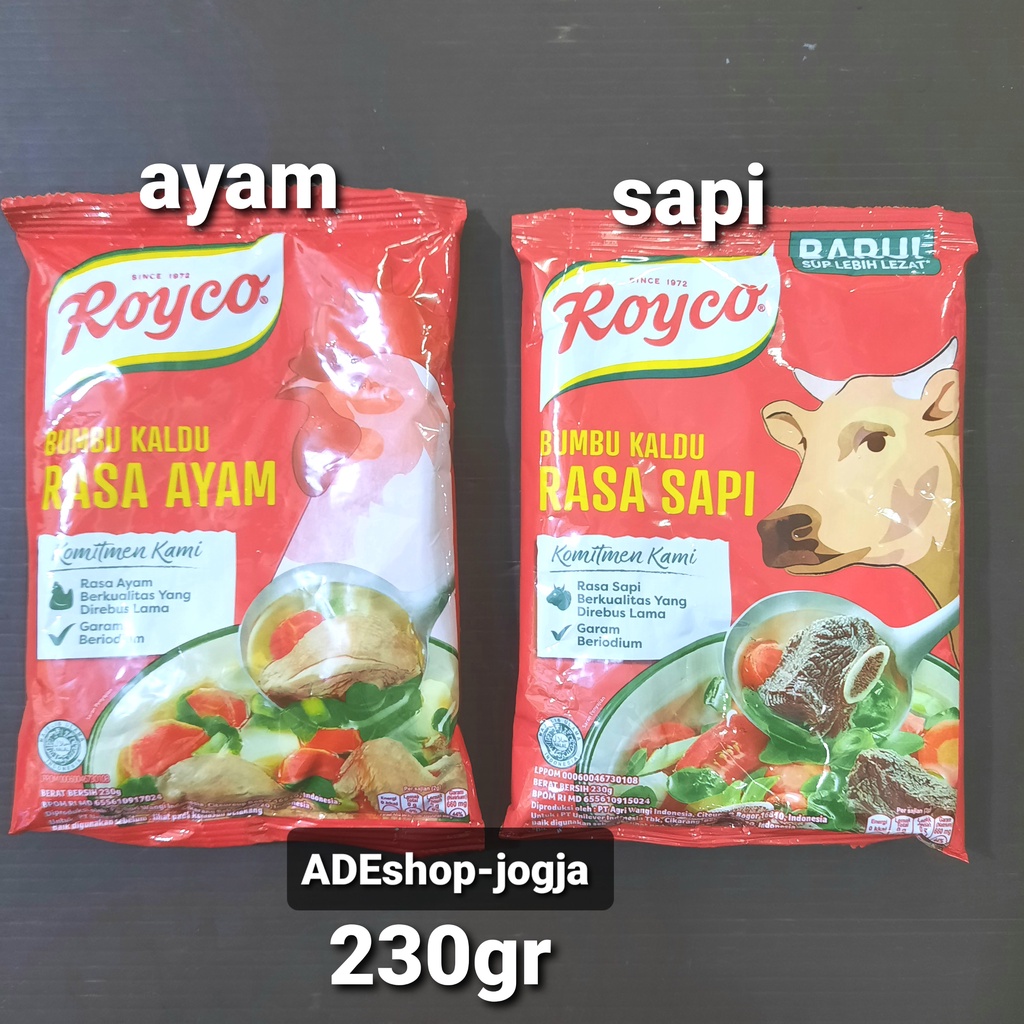 Jual Royco Bumbu Kaldu Rasa Ayam Sapi 230 Gr Penyedap Seasoning ...