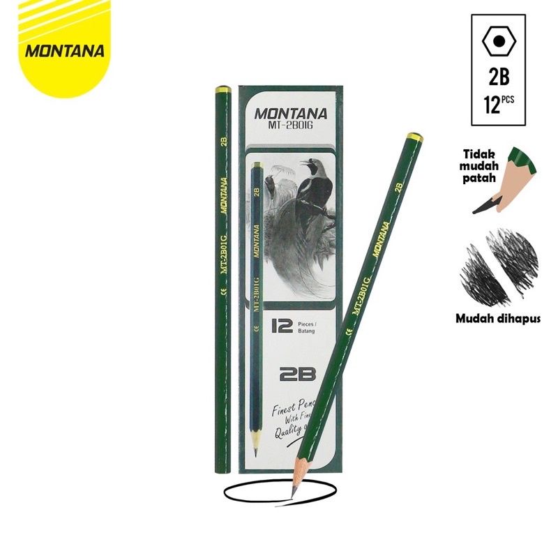 Jual PENCIL MONTANA 2B MT-2801 1pack(isi 12pcs) | Shopee Indonesia