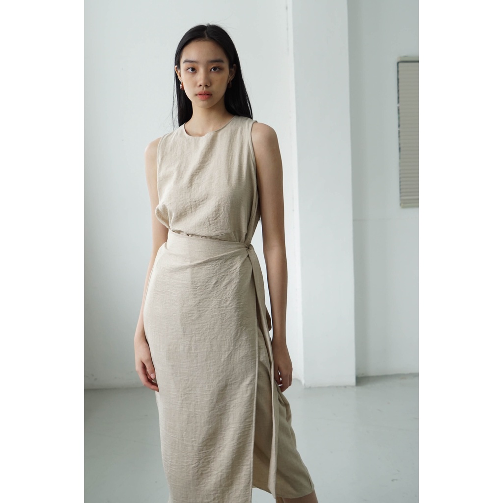 Jual PAFON Babba Dress - Beige | Shopee Indonesia
