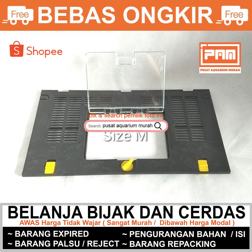 Jual TUTUP AQUARIUM NIKITA SIZE M BAHAN PLASTIK PINTU MIKA UNTUK IKAN