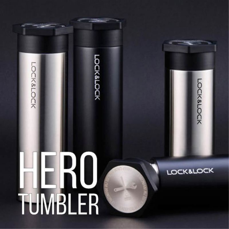 Jual Lock And Lock Hot And Cool Hero Tumbler Black Botol Termos Tahan Panas Dingin 400ml Lhc4112b 7688