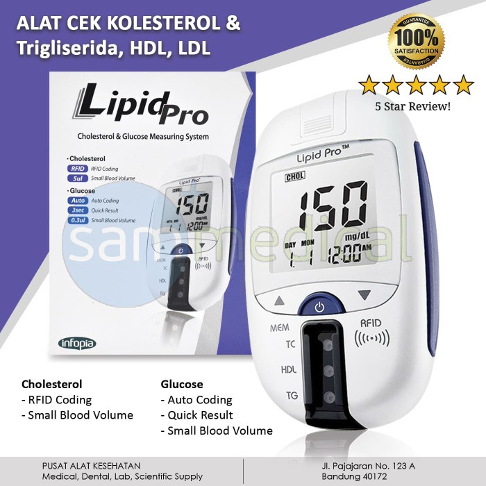 Jual Lipid Pro Kolesterol Trigliserida HDL LDL Glucose Meter | Shopee ...