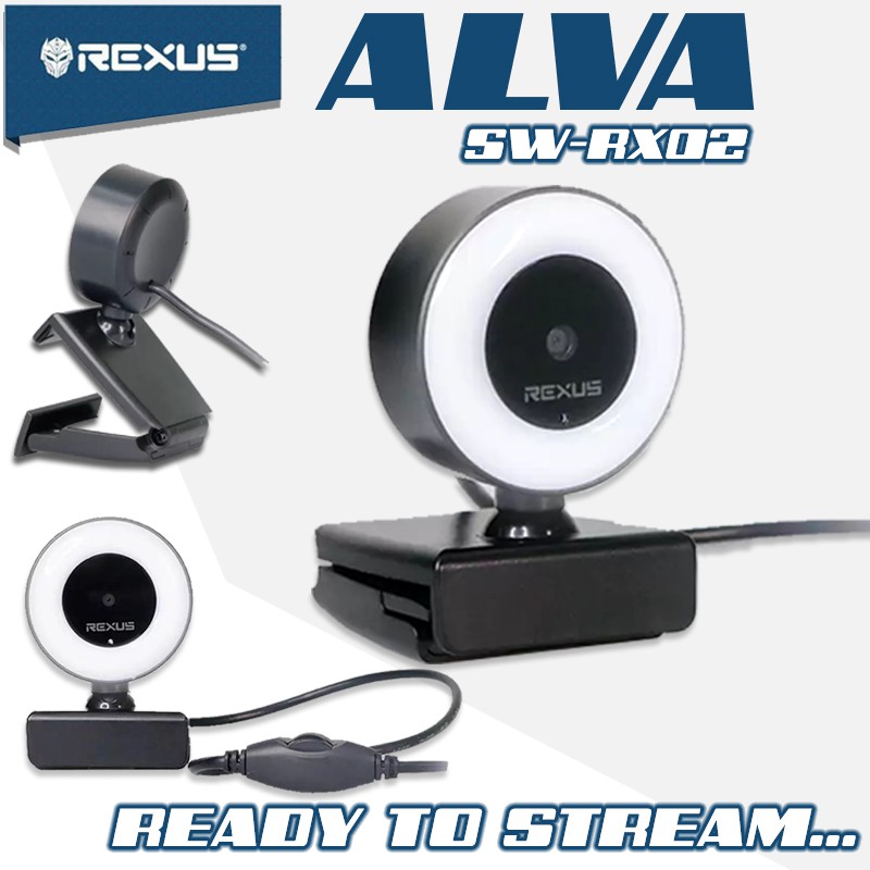 Jual Rexus Alva Streamer Camera Webcam With Ring Light SW-RX02 3.1 MP ...
