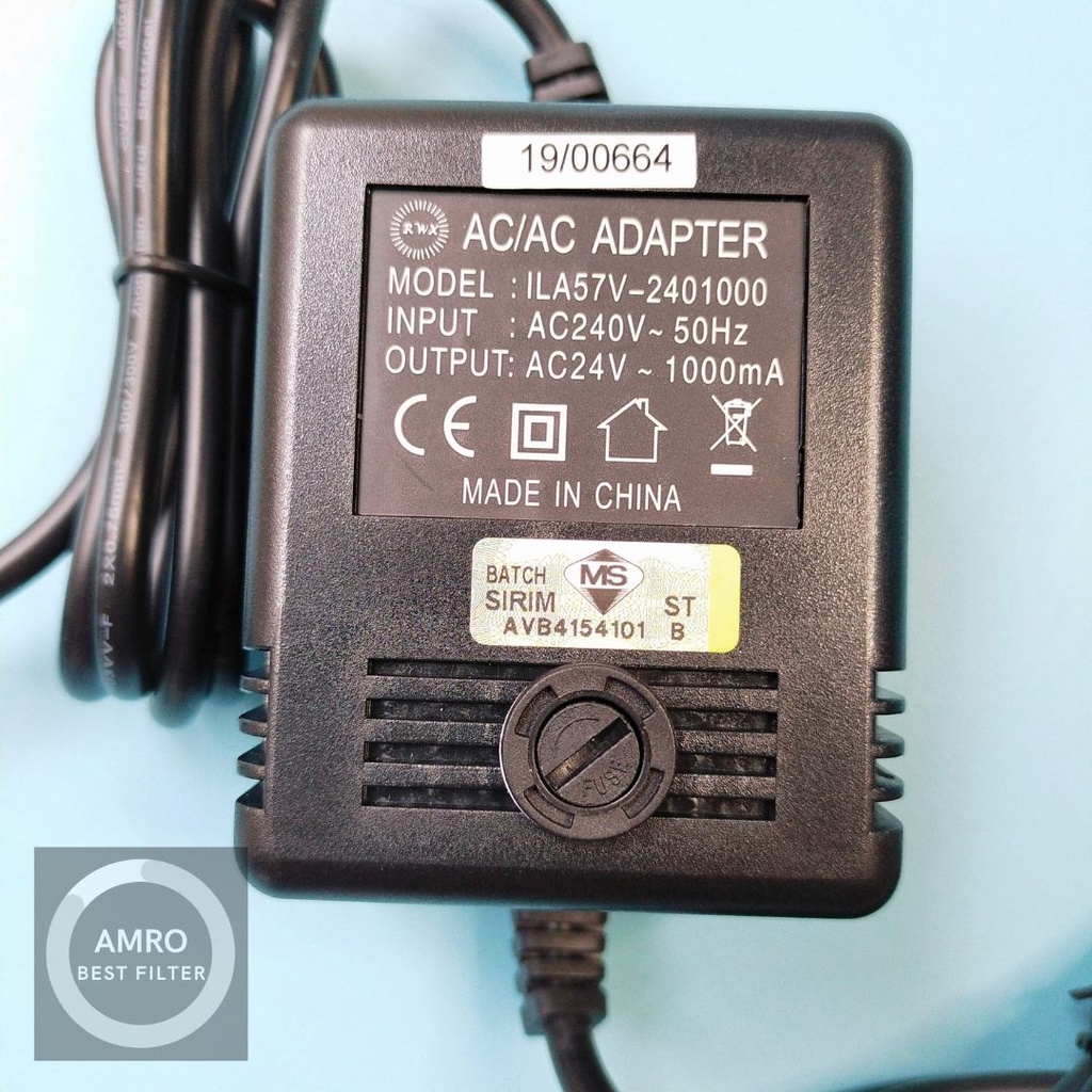Jual Adaptor AC 24 Volt Original buat Mesin RO S-250/Bio Pure 1 ...