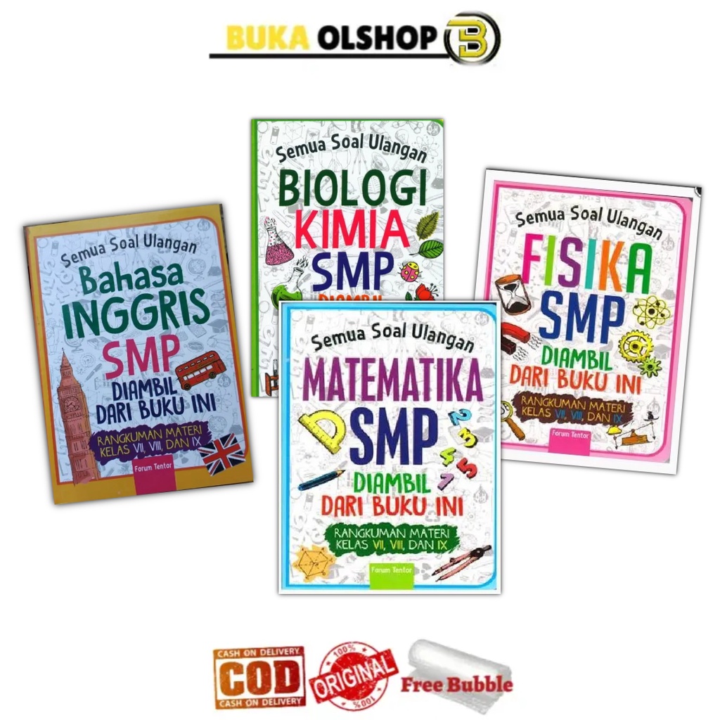 Jual Semua Soal Ulangan SMP Matematika Fisika Bahasa Inggris Kimia ...