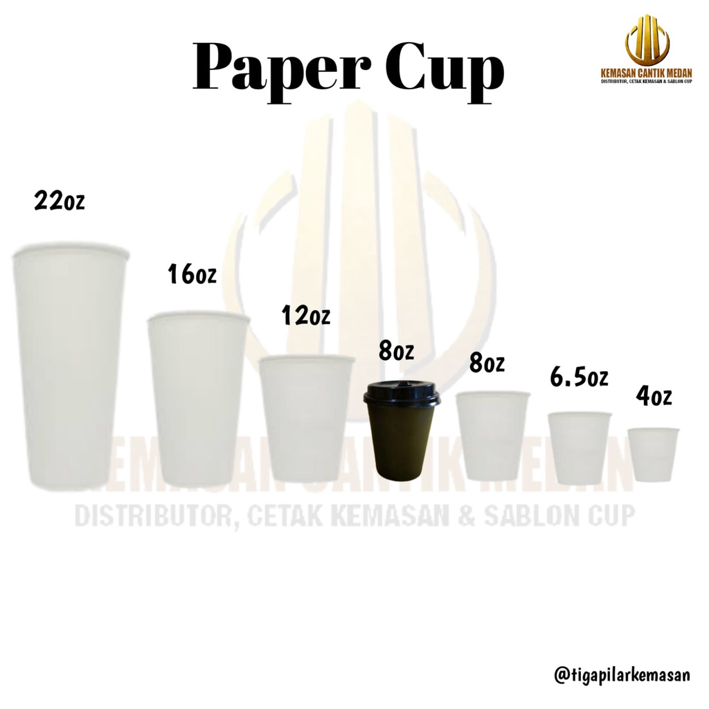 Jual Gelas kertas cup kopi/paper cup (belum termasuk tutup) (100pcs ...