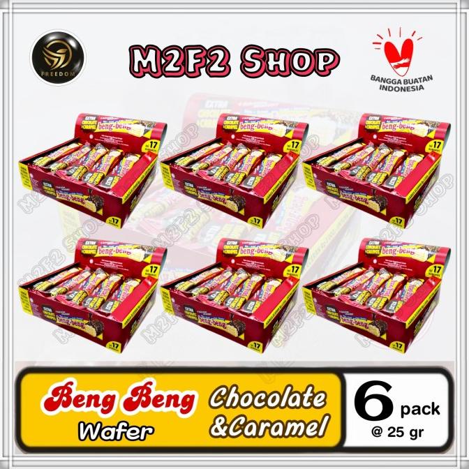 Jual Beng Beng Wafer Extra Caramel Crispy Chocolate Cokelat 25 Gr (6 ...