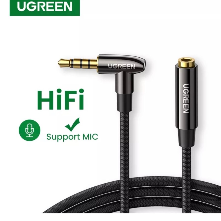 Jual UGREEN 3.5mm Headphone Extension Cable Right Angle Aux Extender