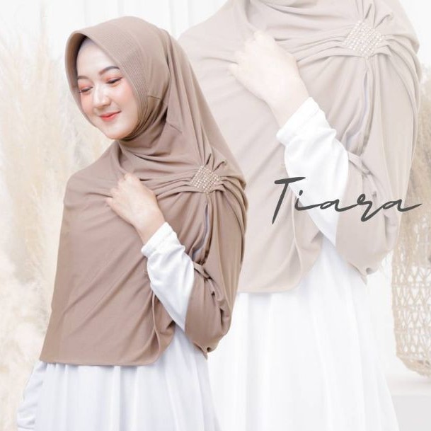 Lulu New Hijab instan TIARA / Kerudung Jilbab Bahan Stella dengan Payet
