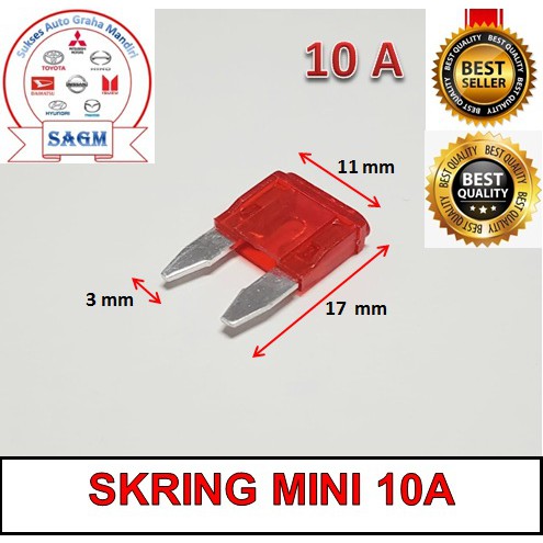 Jual SKRING SEKRING SEKERING KECIL BLADE FUSE MINI 10A TANCAP TANCEP ...