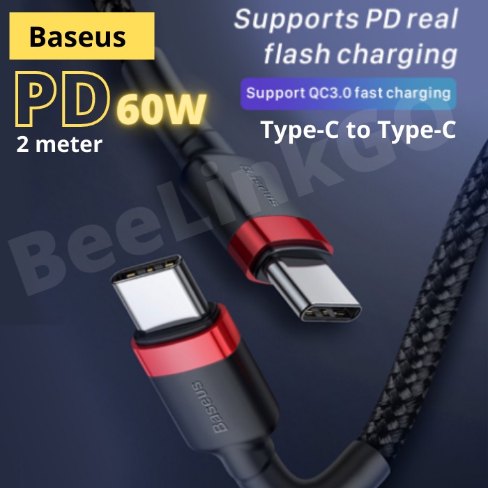 Kabel Baseus Cafule 100W 5A USB-C do USB-C 1m, biały
