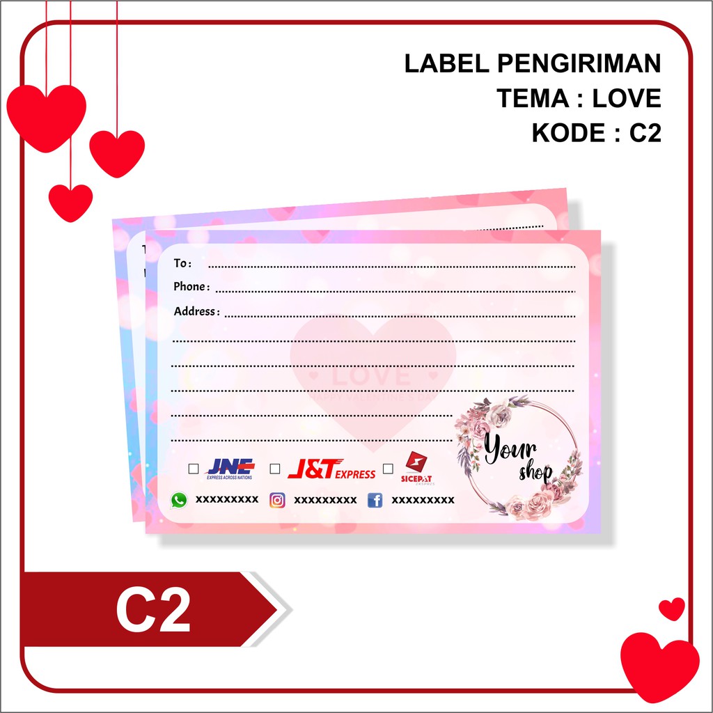 Jual FREE DESAIN!! Stiker label alamat pengiriman online shop Uk 10x6 ...