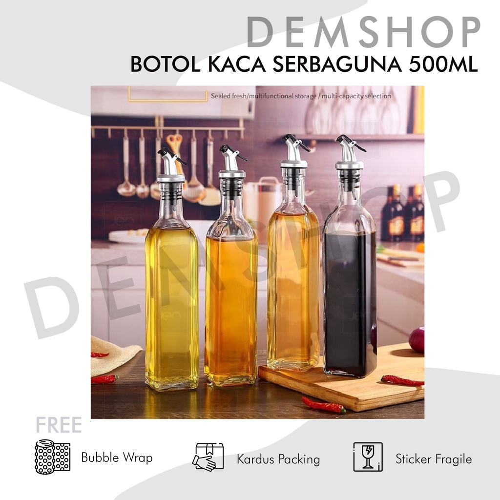 Jual Botol Minyak Goreng Kaca Serbaguna Glass Oil Bottle Ml Shopee