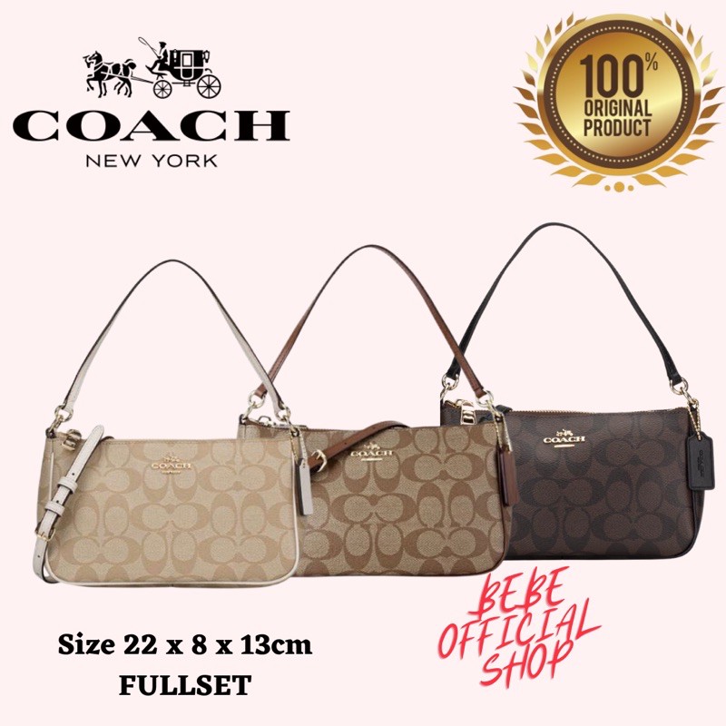 Jual [ORIGINAL] COACH Pouch Top Handle In Signature Canvas / Tas Coach