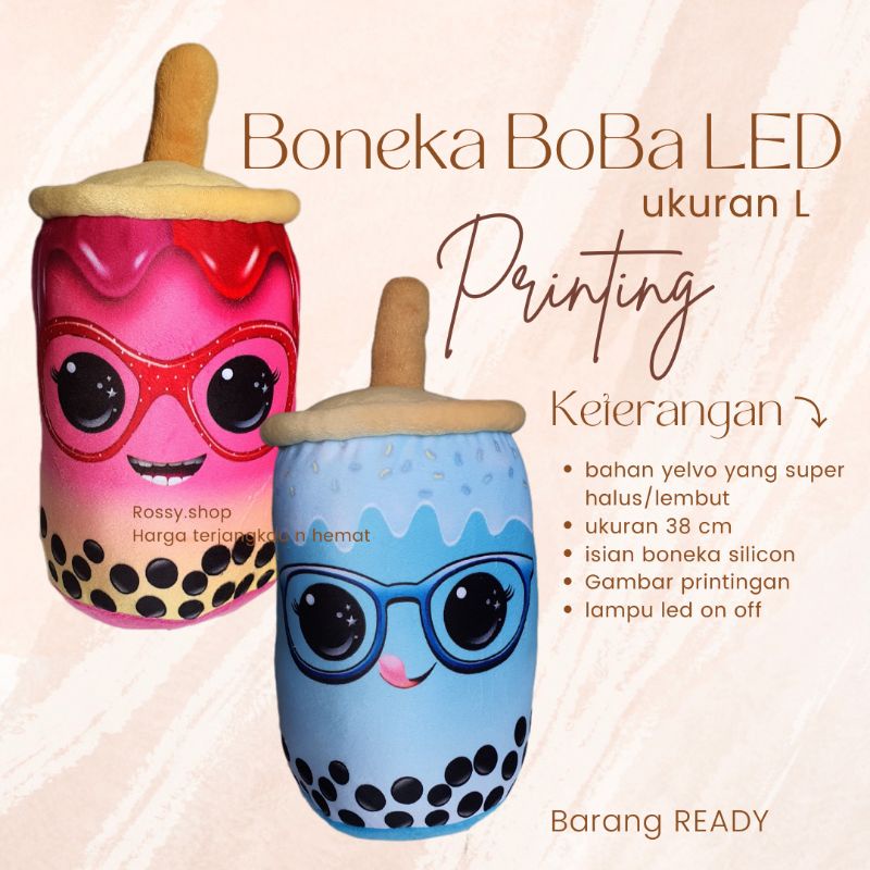 Jual bobeka boba/boneka boba printing led/boneka boba ukuran L | Shopee ...