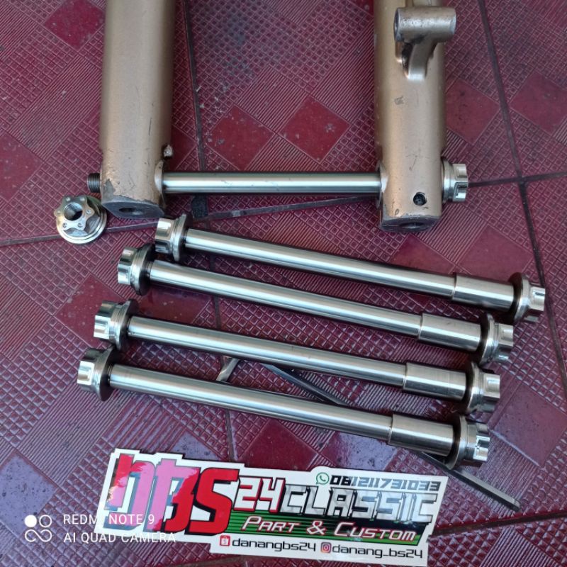 Jual As Roda Depan Ninja SS R RR Stenlis Stainless | Shopee Indonesia