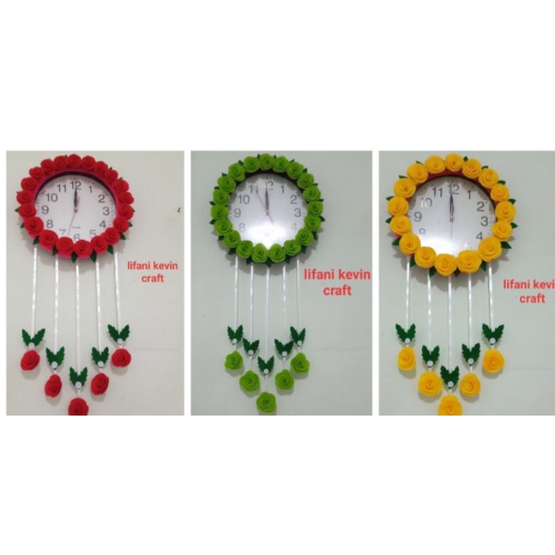 Jual jam dinding bunga dari kain flanel | Shopee Indonesia