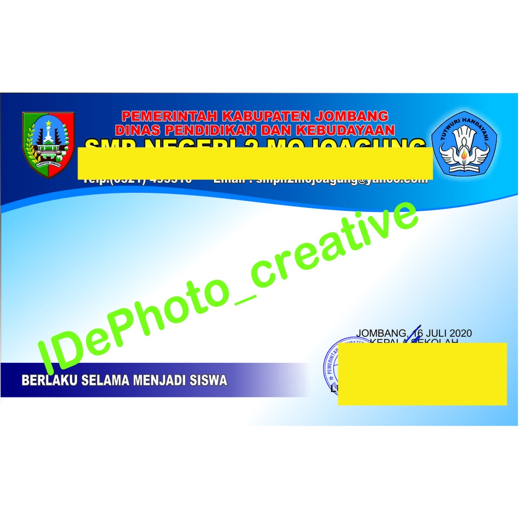 Jual Cetak Id Card Kartu Anggota Kartu Pelajar Custom Bisa Satuan