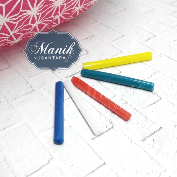 Jual Manik Nusantara Kaca Panjang Biru / Kuning / Merah / Putih / Toska ...