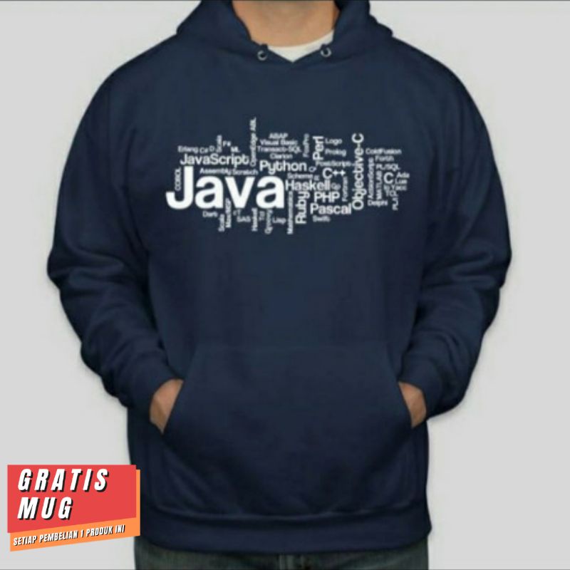 Jual Jaket Hoodie WANITA PRIA Cotton Fleece Programmer Language Java ...
