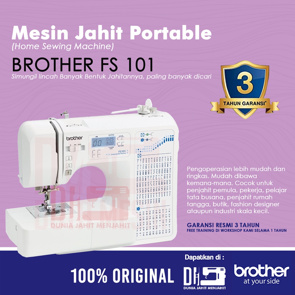 Jual Mesin Jahit BROTHER FS 101 Portable Multifungsi | Shopee Indonesia