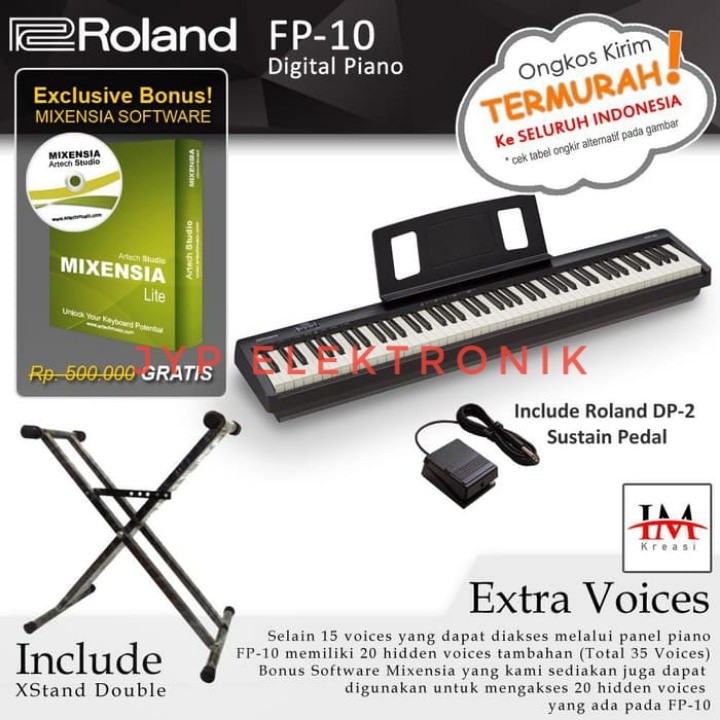 Jual Roland FP10 plus Stand Keyboard Double FP10 Digital Piano Spek