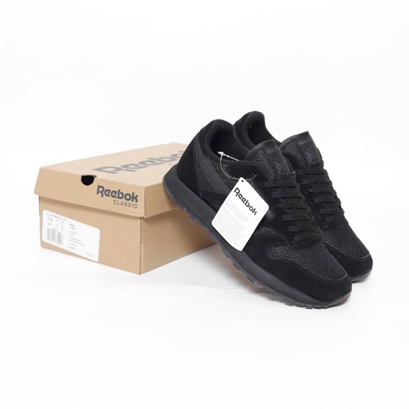 Jual Sepatu Reebok Classics Leather Utility Triple Black BNIB | Shopee ...