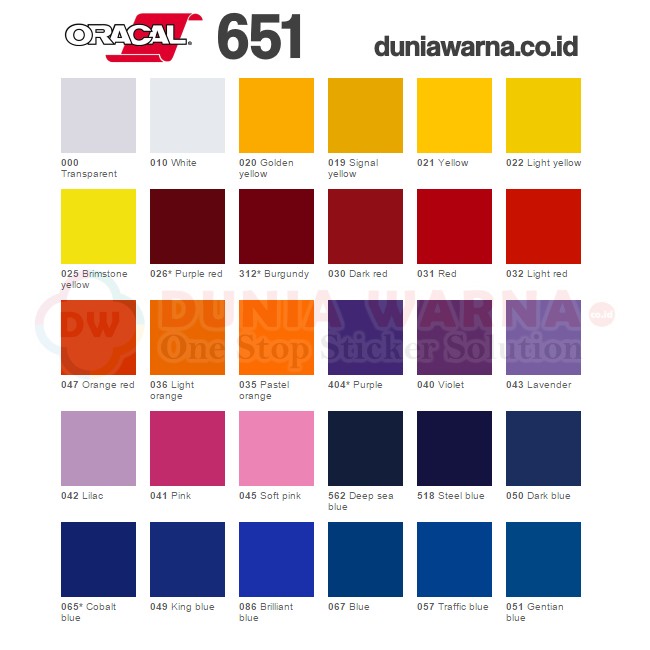 Jual [15 Meter] ORACAL 651 Intermediate Cal Gloss Matte Original ORAFOL ...