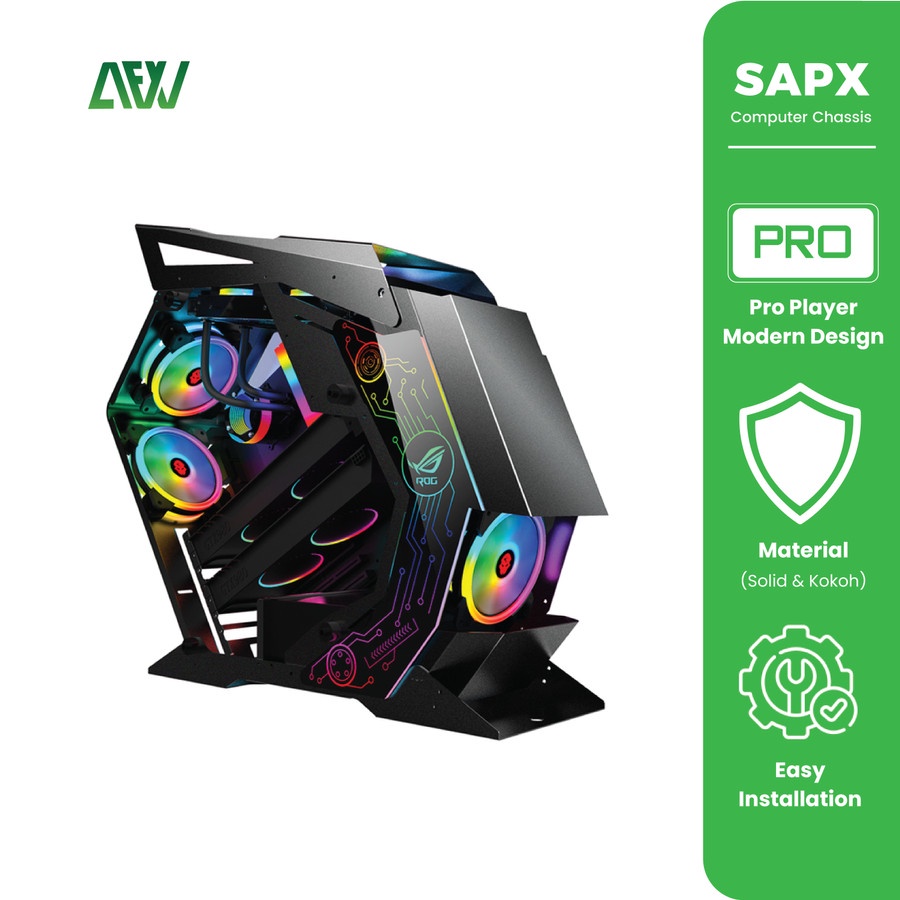 Jual SAPX Computer Gaming Case ATX Special Shaped Case Glass CPU Case ...