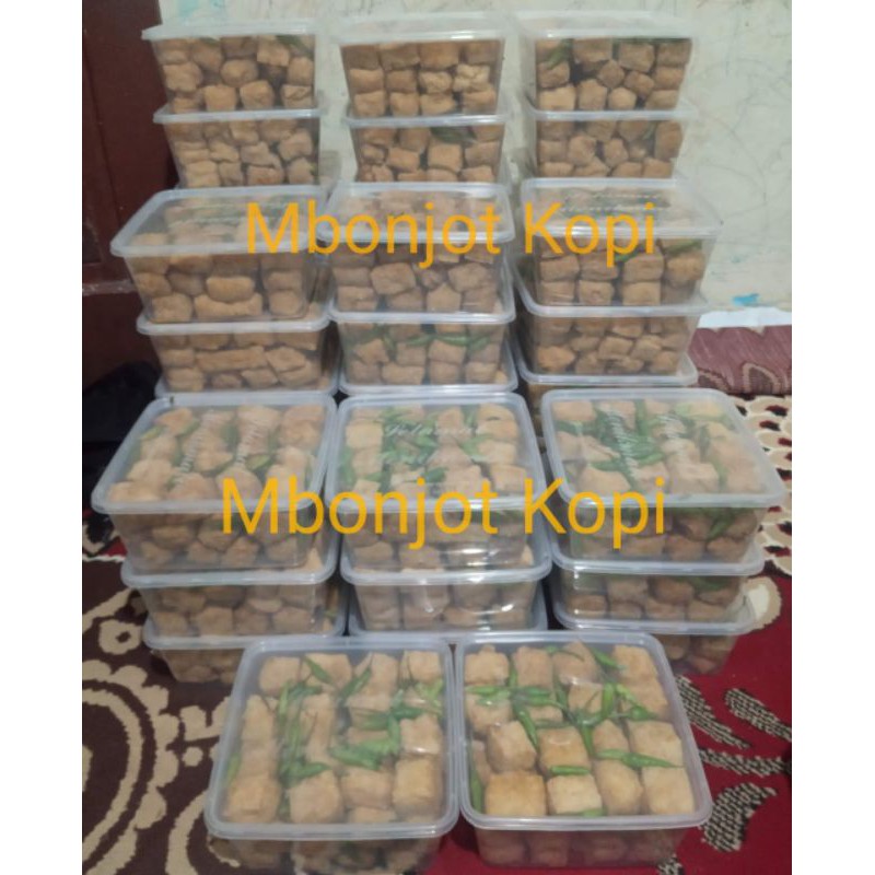 Jual Tahu Pong Isi 50 Pcs Dalam Kemasan Box Kontainer Rawit Hijau