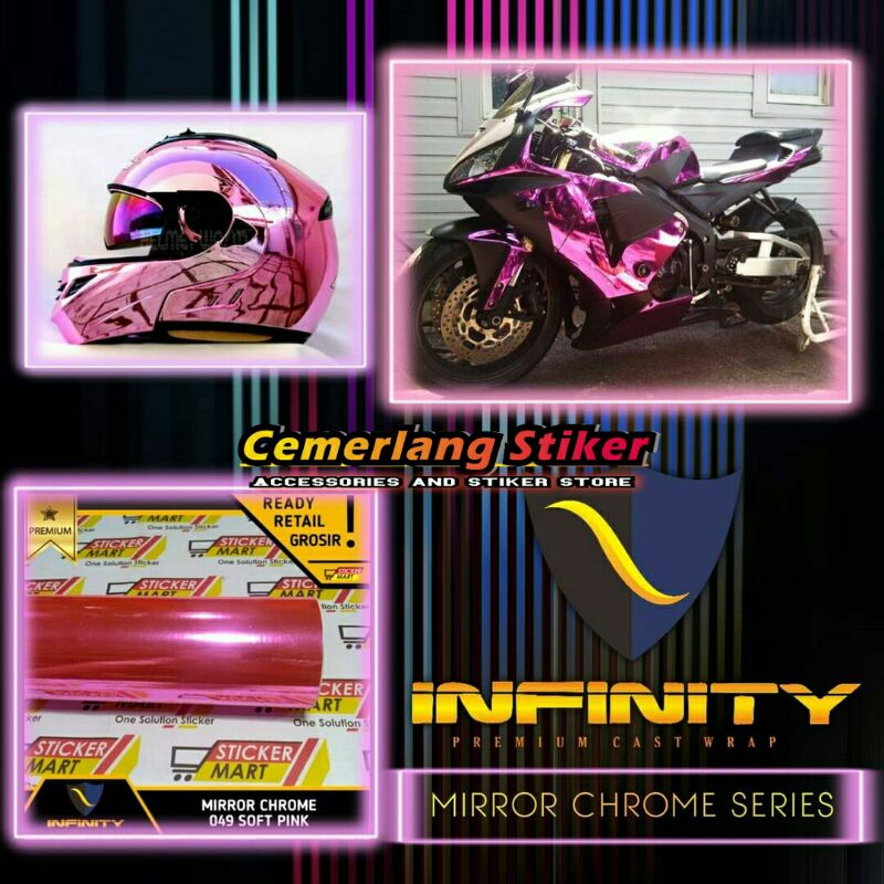 Jual Stikerr Motor Skotlet Motor Metalik Krom Pink Sticker Pink Glossy Shopee Indonesia