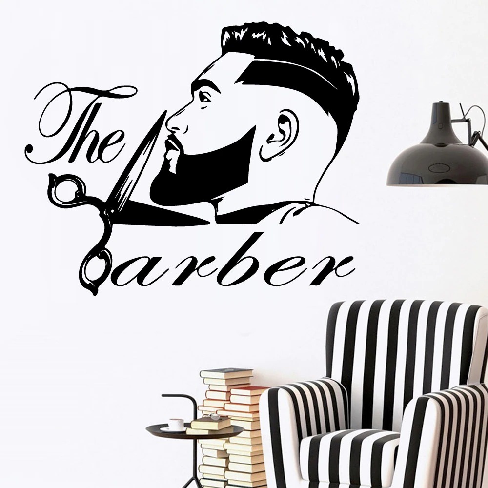 Jual Stiker Pajangan Dinding Barber Shop Salon Potong Cukur Rambut Wall ...